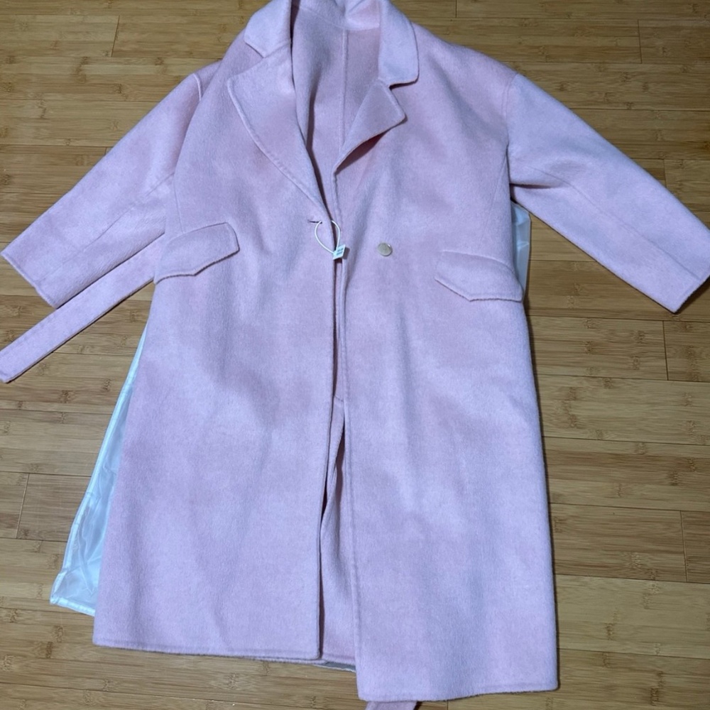 Wool coat oversize in pink